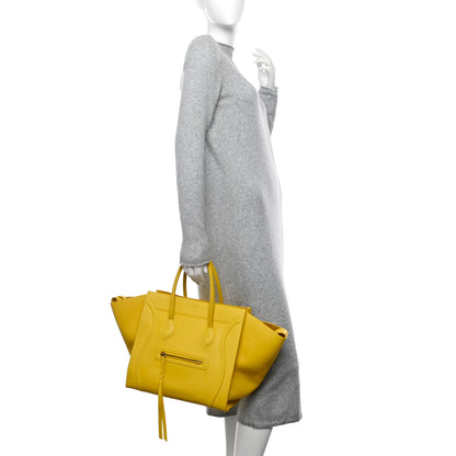 Celine Supple Calfskin Medium Phantom Luggage Sun Yellow 2 of 16