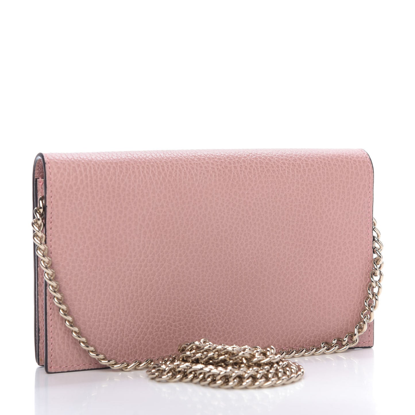 Dollar Calfskin Medium Betty Chain Wallet Soft Pink