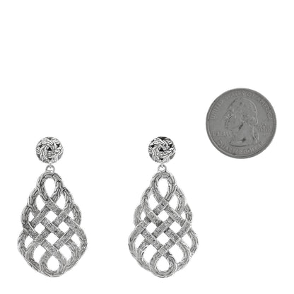 John Hardy Sterling Silver Classic Chain Braided Saddle Drop Earrings 2 of 4