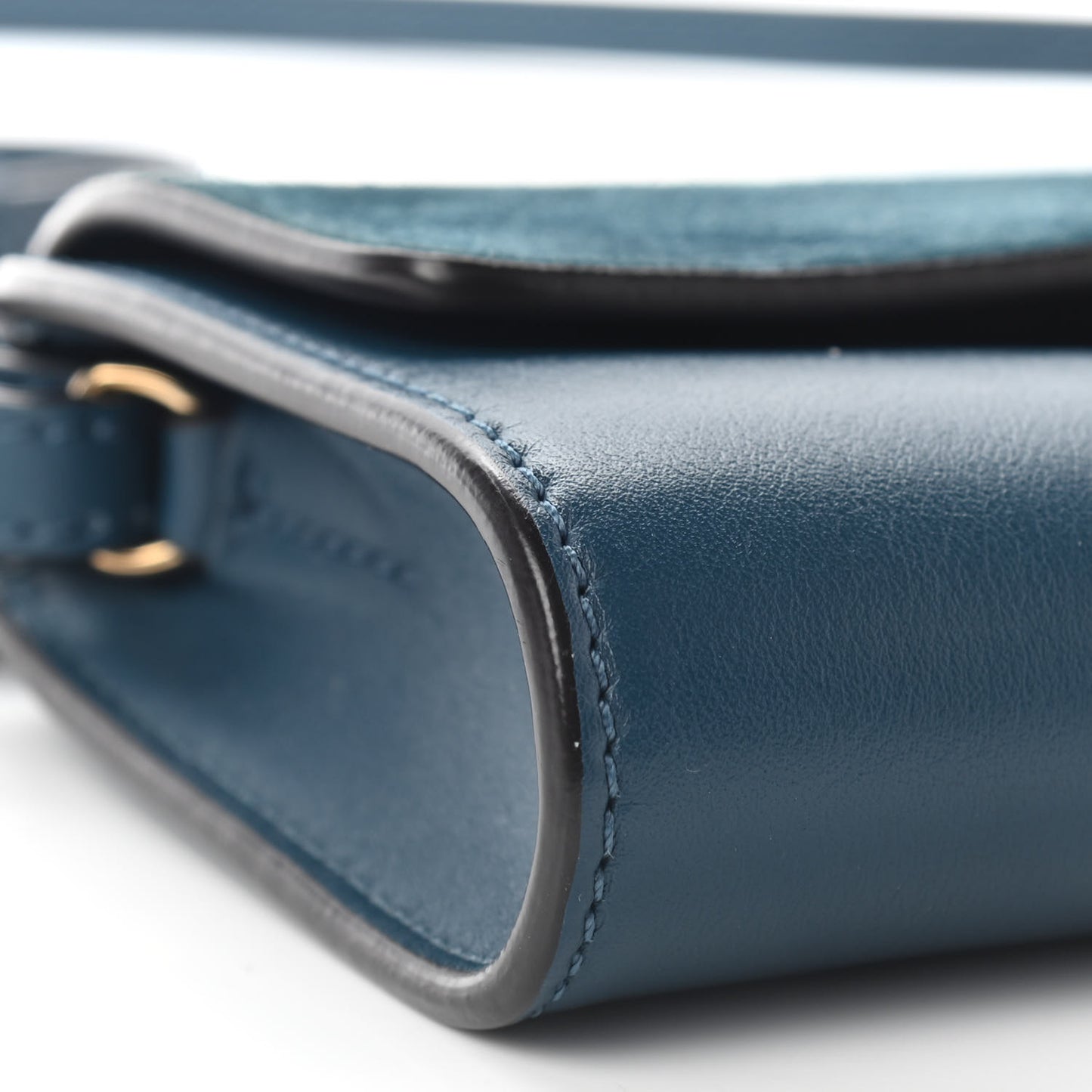 Suede Calfskin Mini Faye Shoulder Bag Majolica Blue