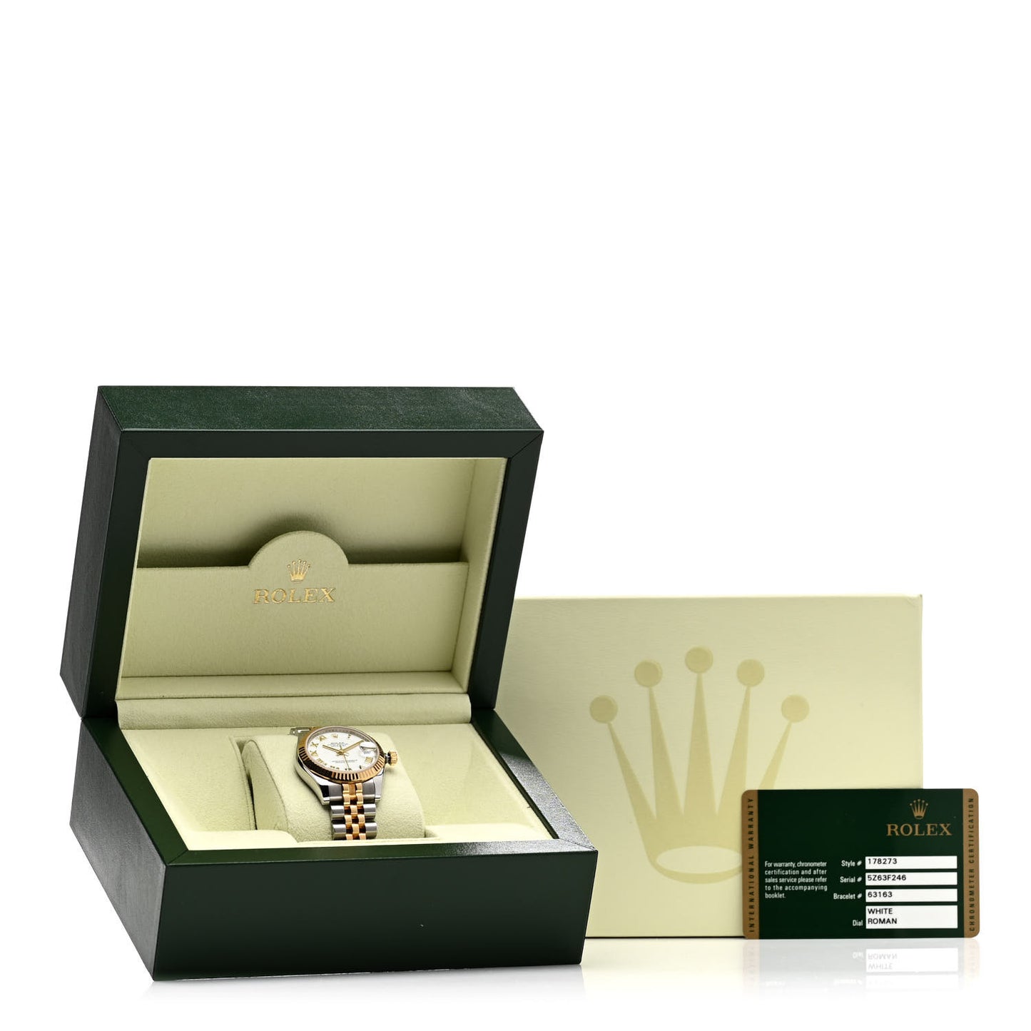 Stainless Steel 18K Yellow Gold 31mm Oyster Perpetual Datejust Watch White Roman 178273
