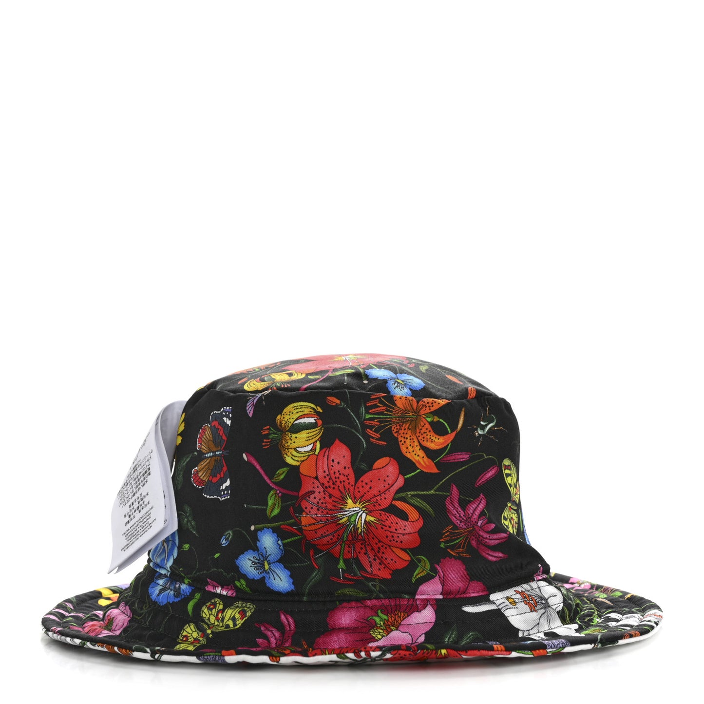 Printed Silk Flora Reversible Bucket Hat 58 Multicolor