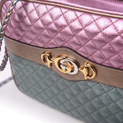 Gucci Laminated Nappa Trapuntata Small Zumi Shoulder Bag Rosa Lago Rame 10 of 10