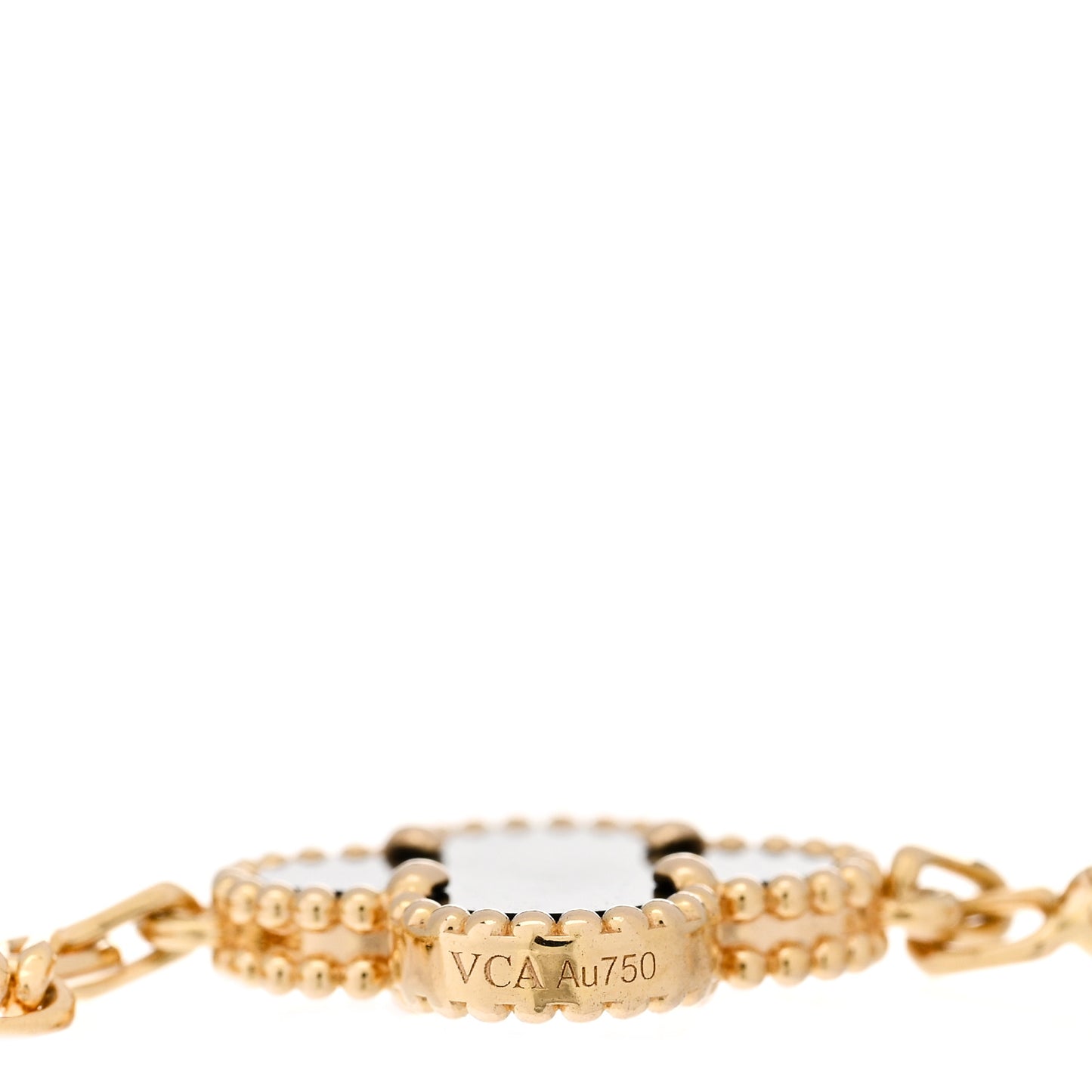 18K Yellow Gold Black Onyx 5 Motifs Vintage Alhambra Bracelet