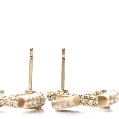 Chanel Crystal CC Earrings Gold 3 of 5