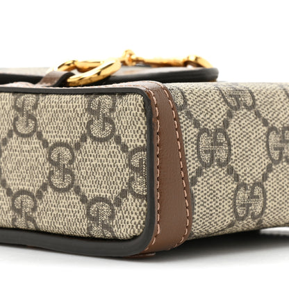 Gucci GG Supreme Monogram Mini Horsebit 1955 Crossbody Bag Beige Brown Sugar 9 of 9