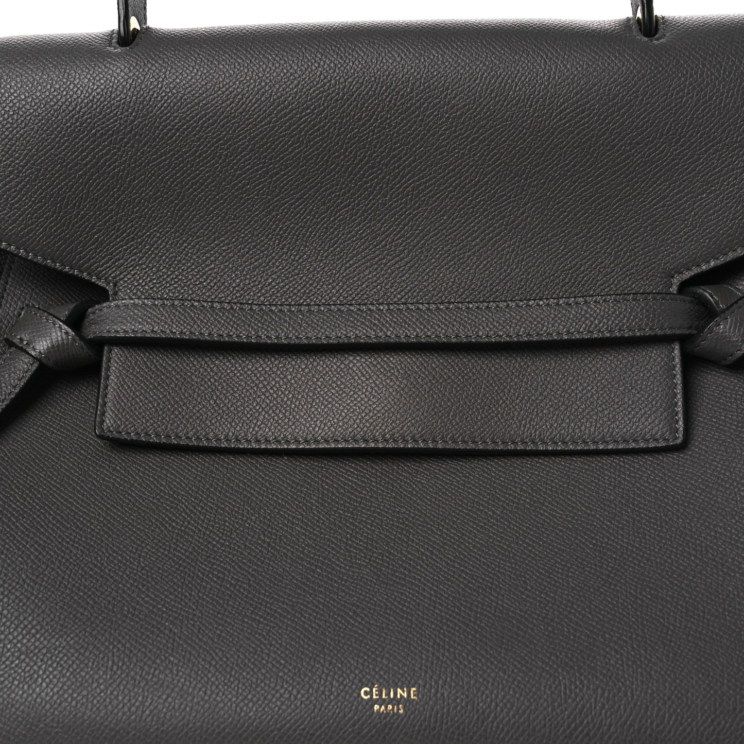Grained Calfskin Mini Belt Bag Grey Grey