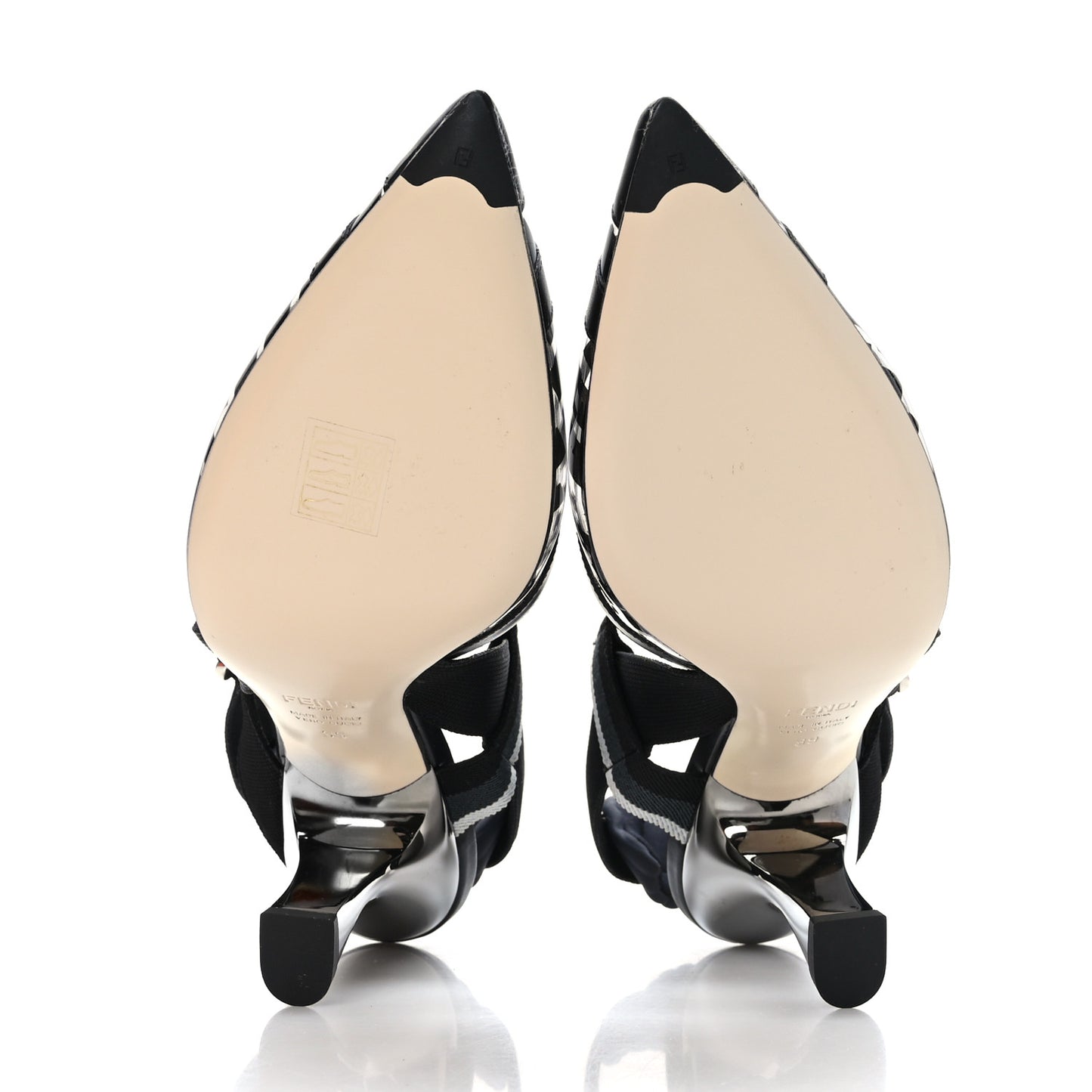 PVC Vitello FF Colibri 85mm Slingback Pumps 39 Transparent Black