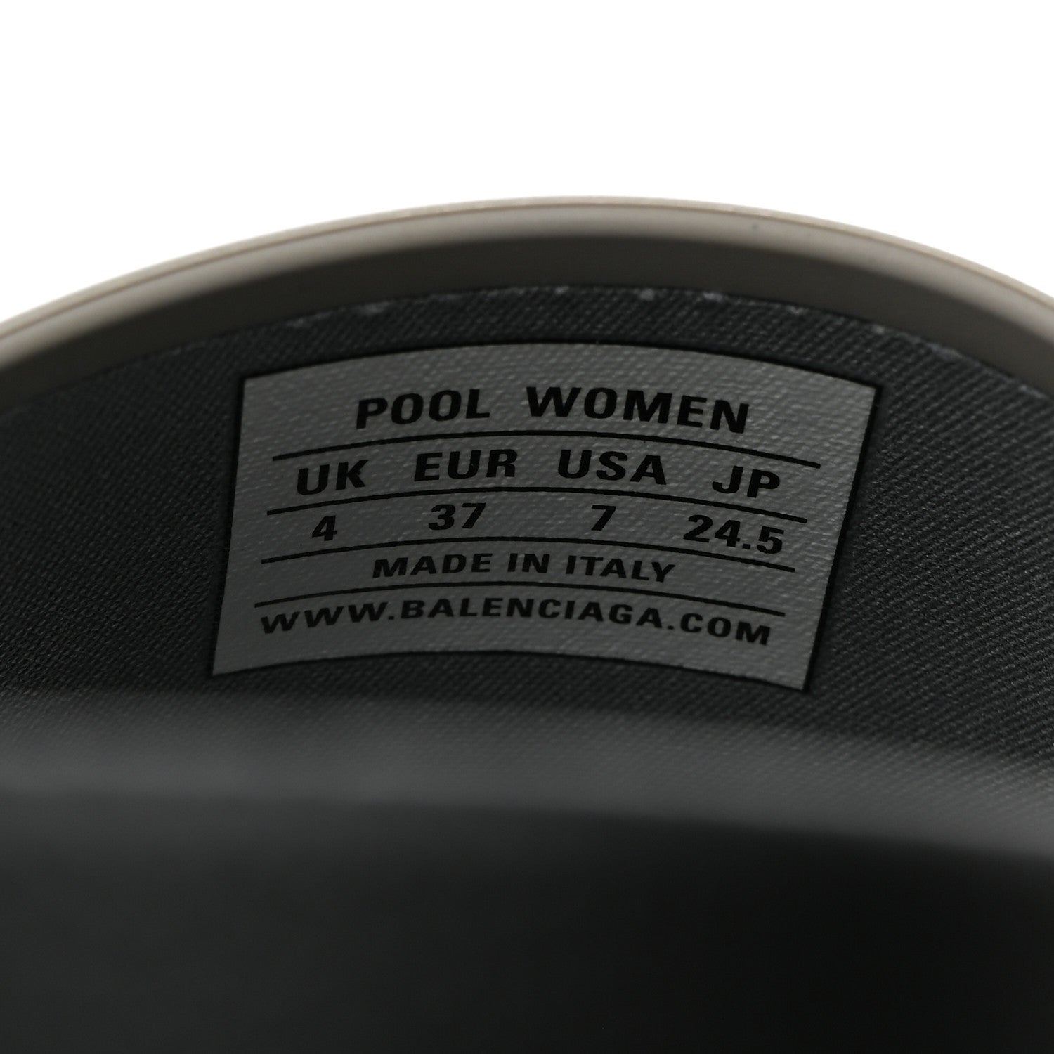 Balenciaga Rubber Womens Logo Pool Slide Sandals 37 Black Grey 7 of 10