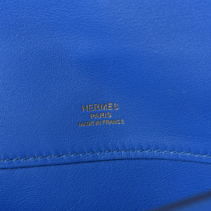 Hermes Swift Kelly Cut Clutch Pochette Bleu Zanzibar 7 of 23