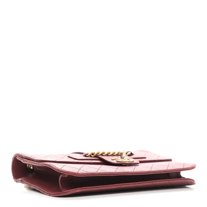 Chanel Sheepskin Stitched Chain Large Flap Bag Red 4 of 14