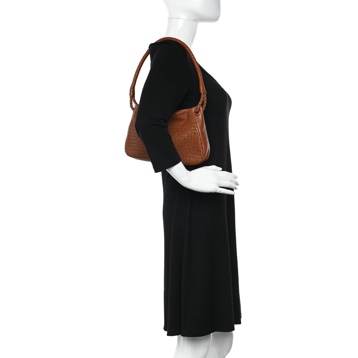 Nappa Intrecciato Shoulder Bag Light Brown