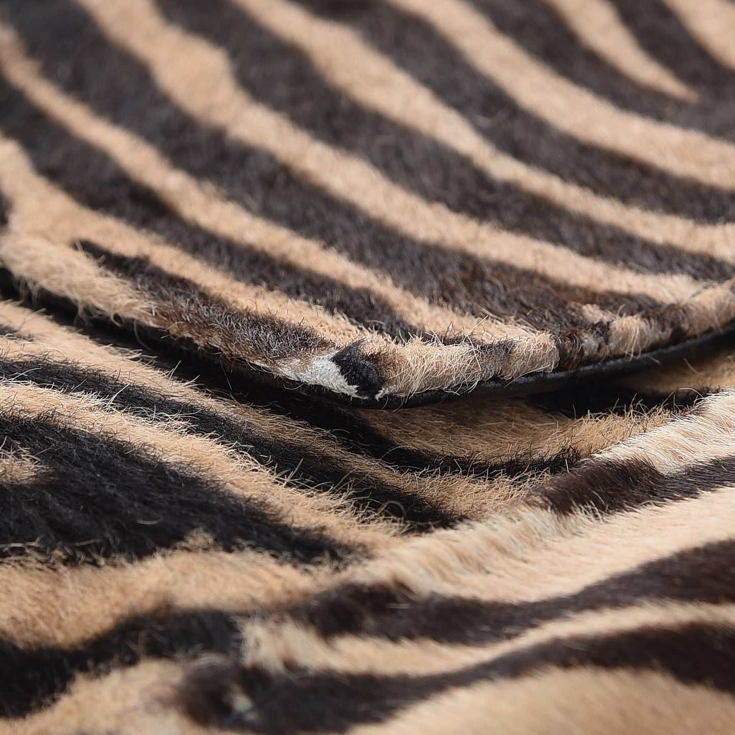 Calf Hair Zebra Print Mama Baguette Brown