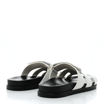 Hermes Calfskin Womens Chypre Sandals 39 White 4 of 9