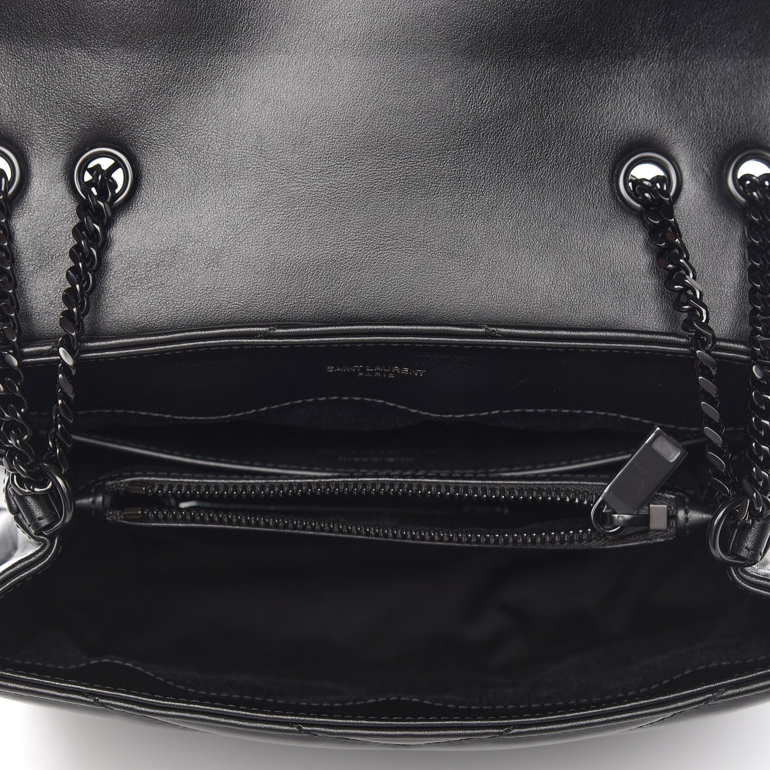 Saint Laurent Calfskin Y Quilted Monogram Small Loulou Chain Satchel Black 6 of 12
