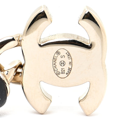 Chanel Lambskin CC Turnlock Drop Earrings Gold Black 4 of 5