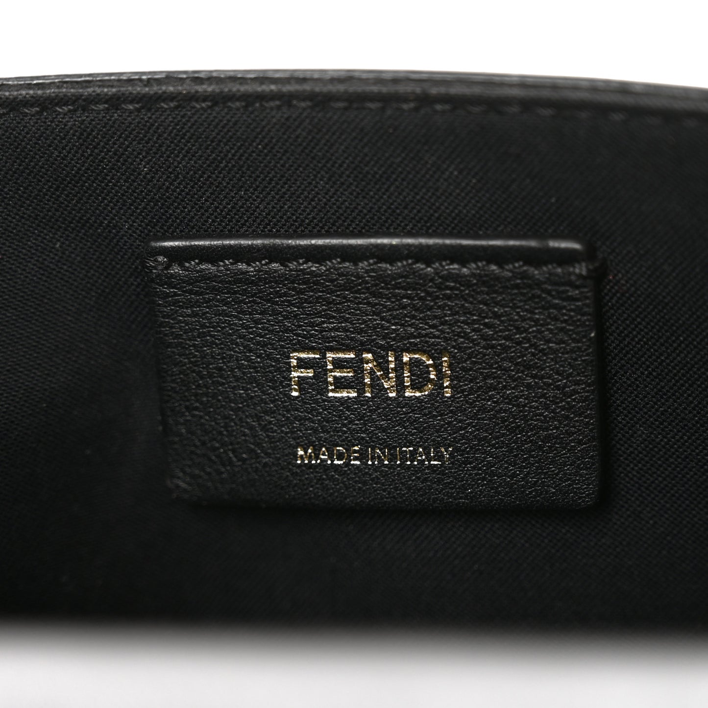 Vitello Liberty F is Fendi Bi-Color FF 1974 Embossed Envelope Belt Bag Maya Black