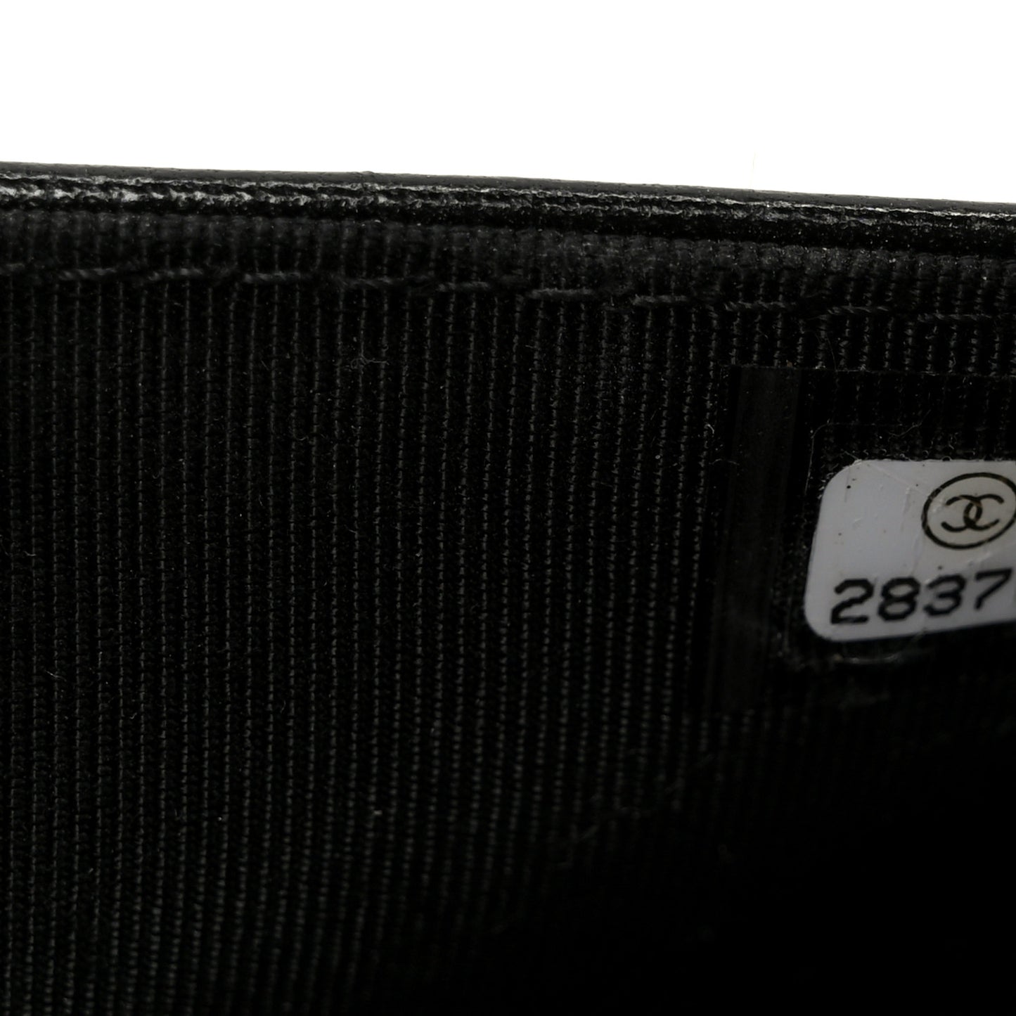 Lambskin Chevron Quilted Wallet On Chain WOC Black