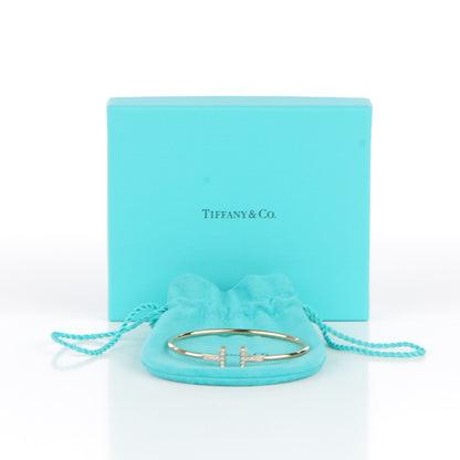 Tiffany 18K Rose Gold Diamond T Wire Bracelet 6 of 6