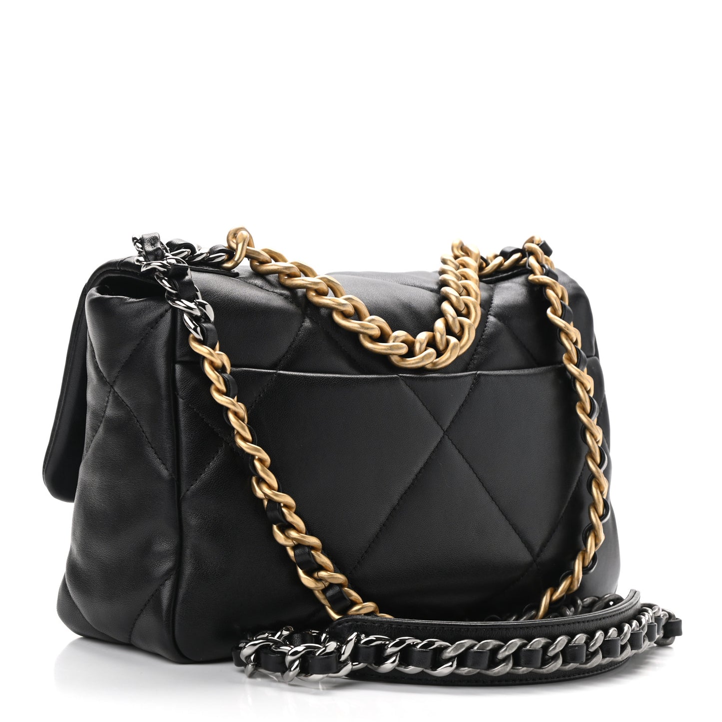 Lambskin Quilted Medium Chanel 19 Flap Black