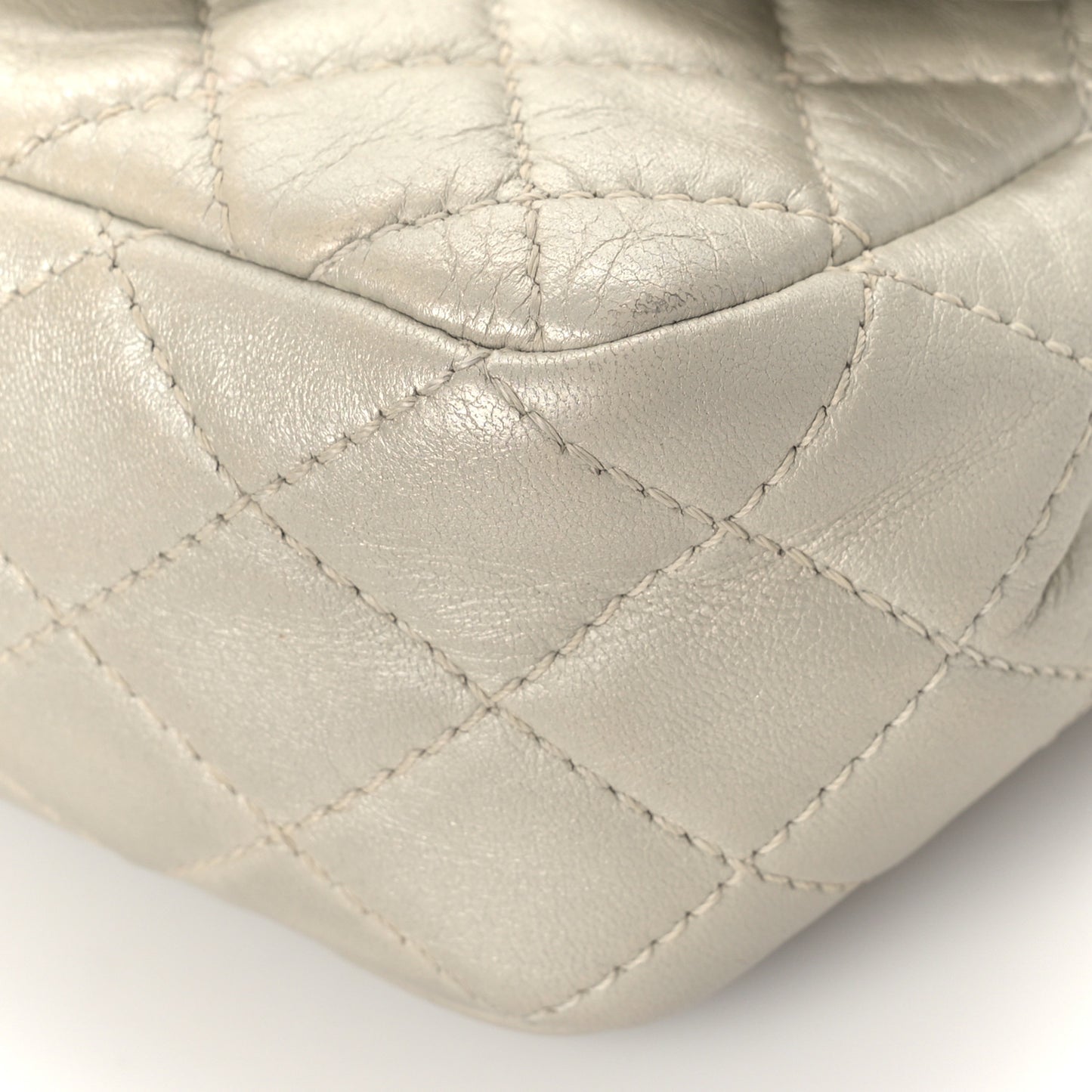 Metallic Lambskin Quilted Mini Square Flap Gold