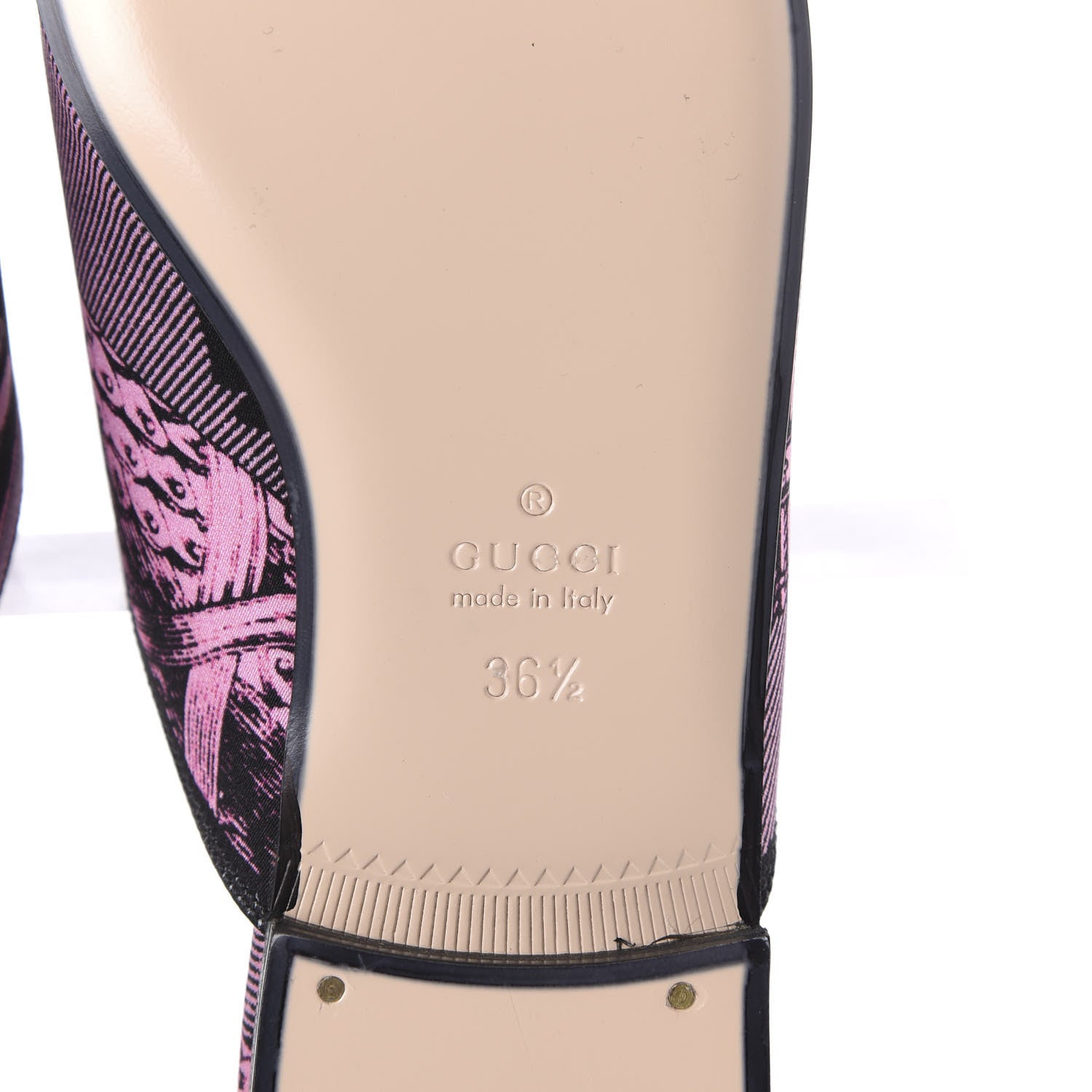 Gucci Silk Satin Saint Romain Womens Princetown Slippers 36.5 Pink Black 6 of 10