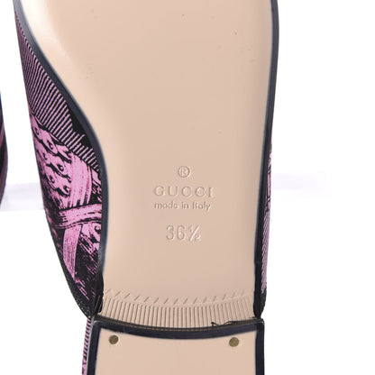 Gucci Silk Satin Saint Romain Womens Princetown Slippers 36.5 Pink Black 6 of 10