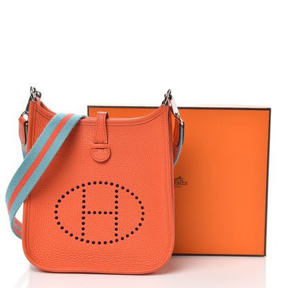 Hermes Taurillon Clemence Amazone Evelyne TPM Orange Poppy Saint Cyr 11 of 11