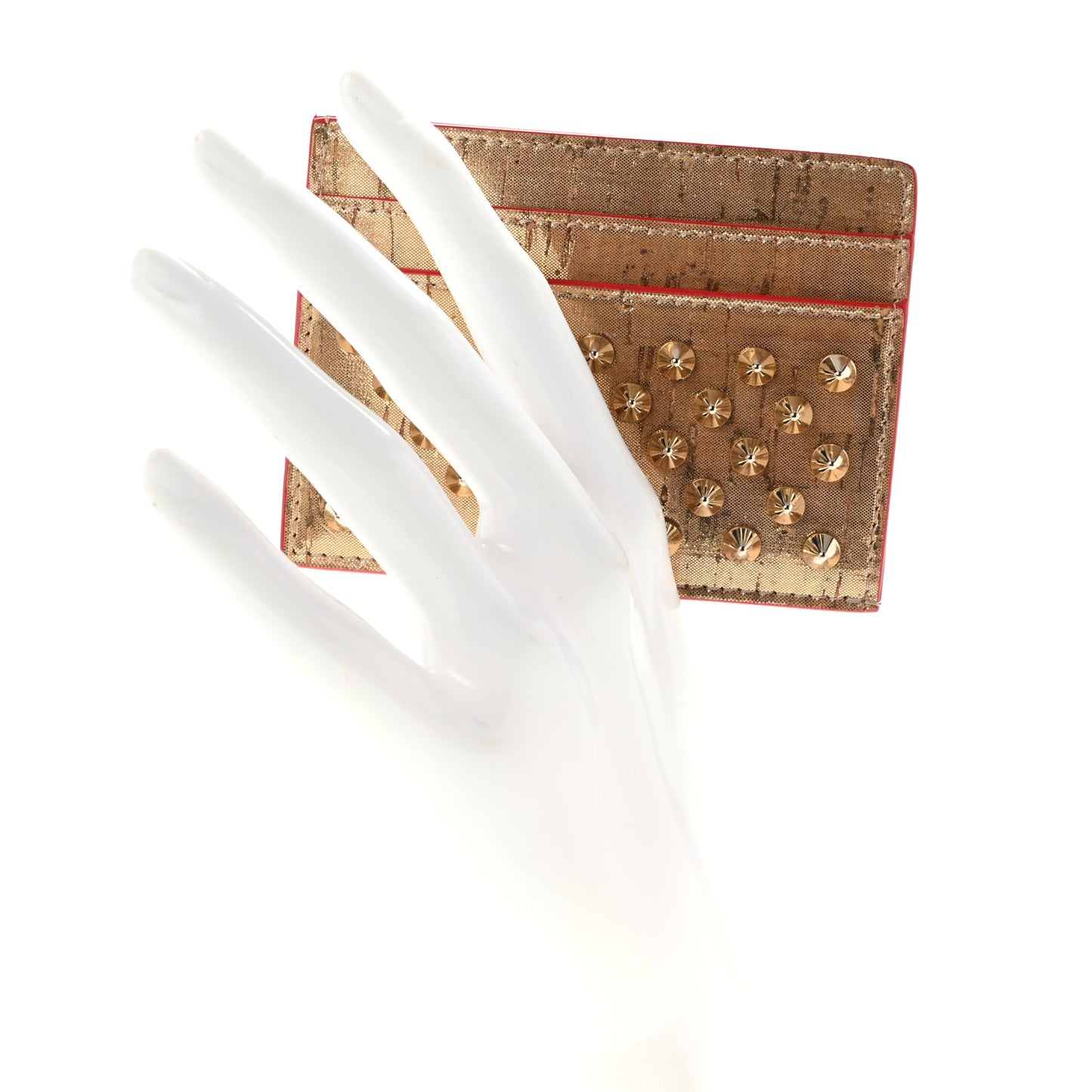 Metallic Liege Pepite Cork Spikes Kios Card Holder Gold