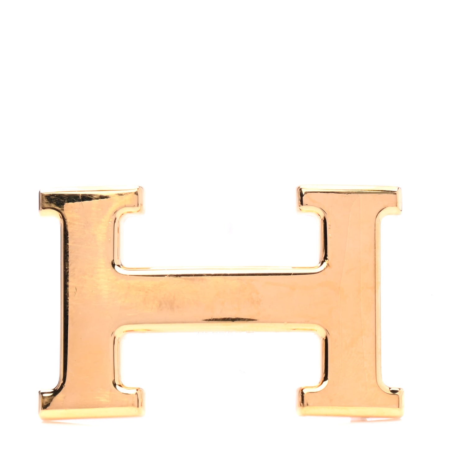 Polished 32mm H Belt Buckle Gold
