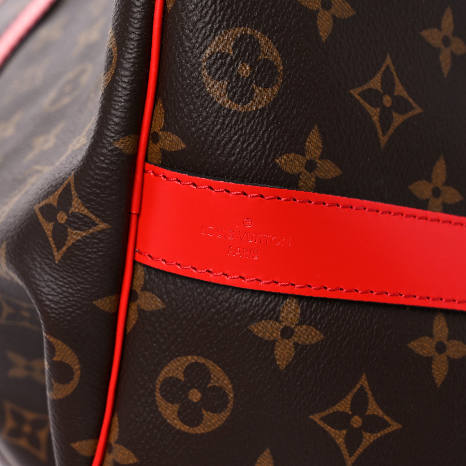 Louis Vuitton Calfskin Monogram Keepall Bandouliere 50 Coquelicot 6 of 13