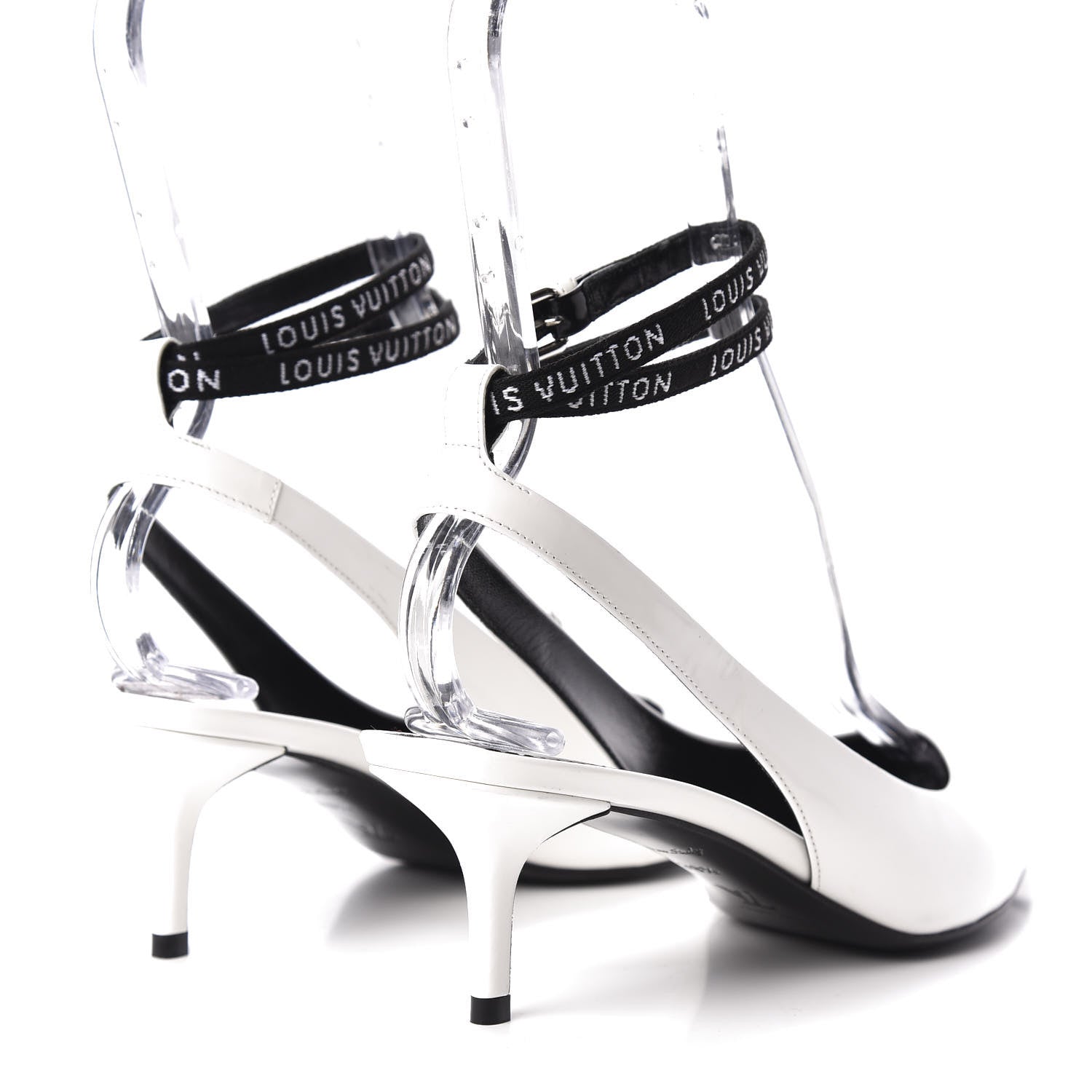 Louis Vuitton Patent Call Back Open Back Pumps 38.5 White 4 of 8