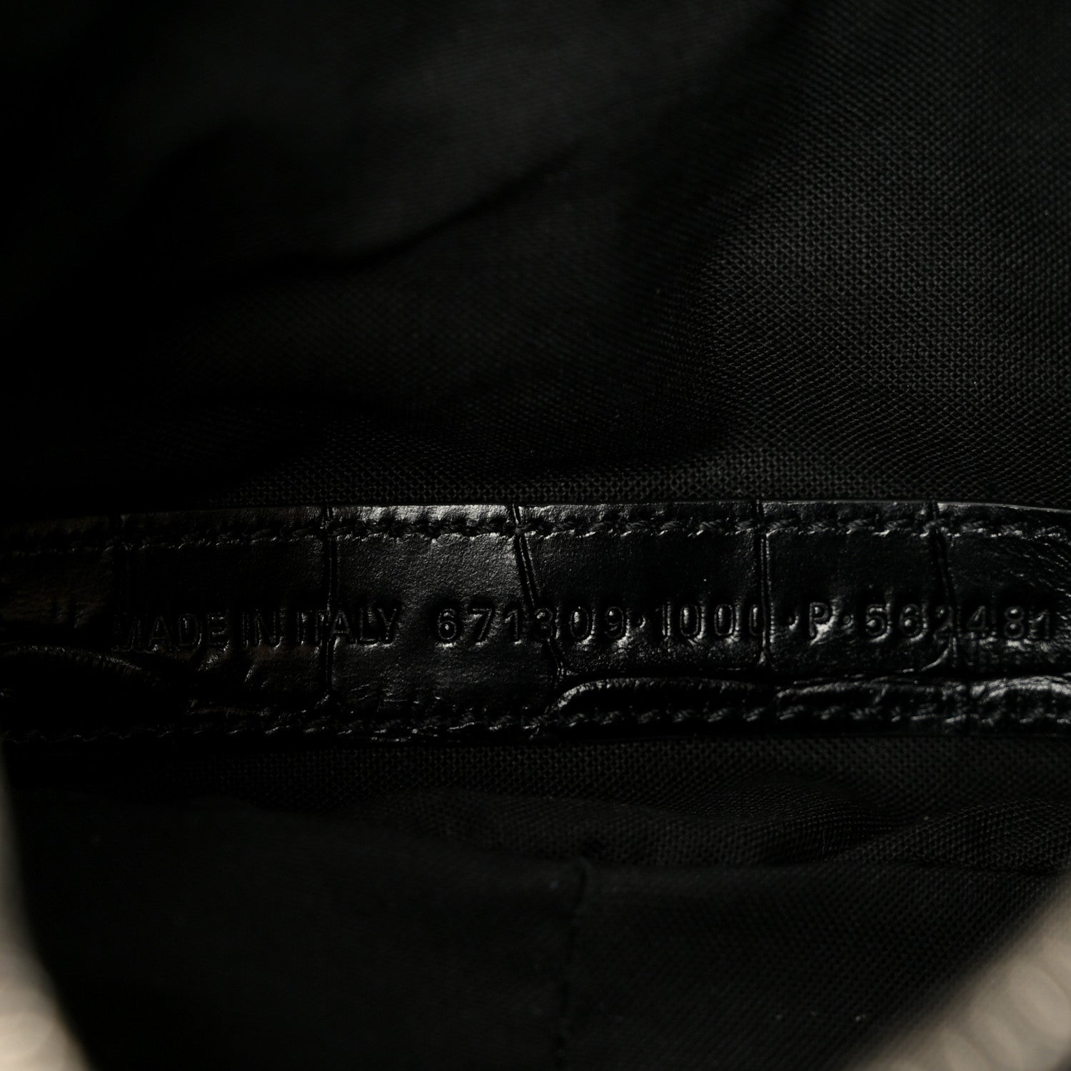 Balenciaga Extra Supple Calfskin Crystal Crocodile Embossed Le Cagole Shoulder Bag XS Black 7 of 10
