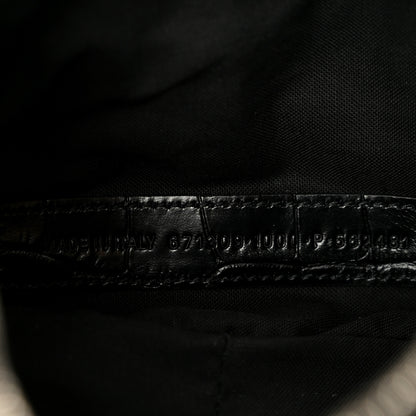 Balenciaga Extra Supple Calfskin Crystal Crocodile Embossed Le Cagole Shoulder Bag XS Black 7 of 10
