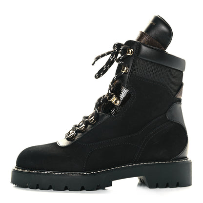 Louis Vuitton Nubuck Epi Monogram Territory Flat Ranger Boots 37.5 Black 1 of 8