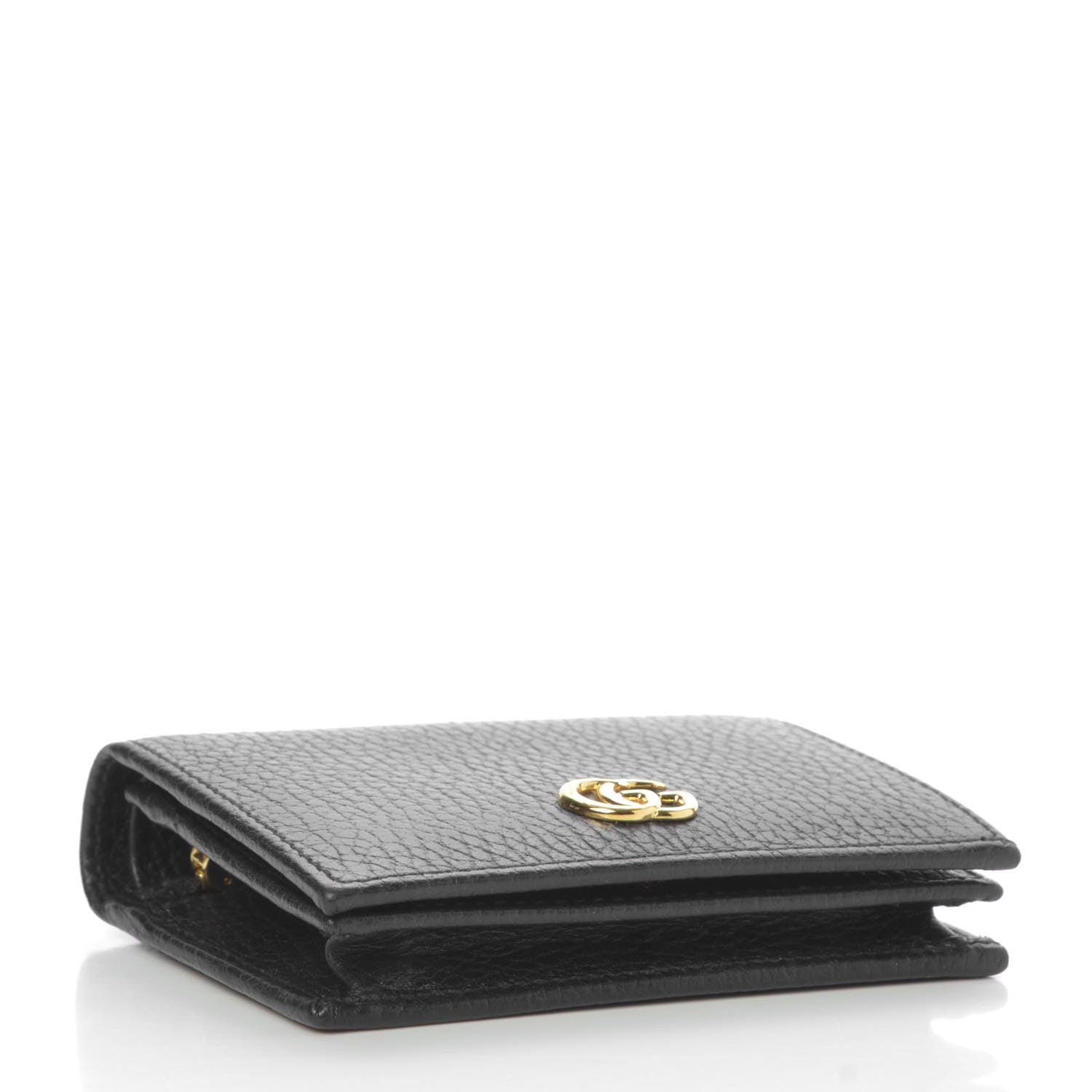 Gucci Pebbled Calfskin GG Marmont Card Case Black 4 of 8