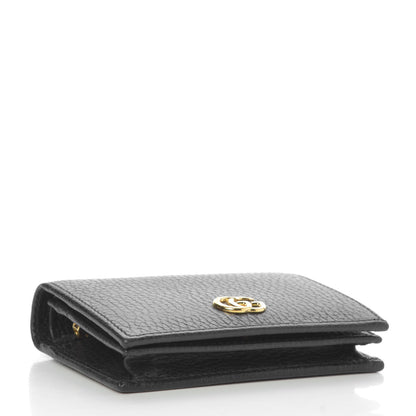 Gucci Pebbled Calfskin GG Marmont Card Case Black 4 of 8