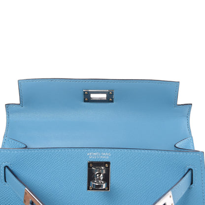 Hermes Epsom Mini Kelly Sellier 20 Bleu Du Nord 18 of 28