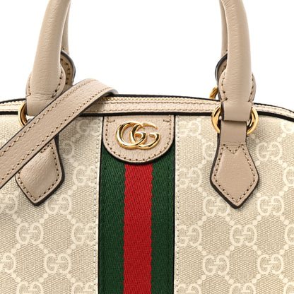 Gucci GG Supreme Monogram Textured Dollar Calfskin Web Ophidia Mini Top Handle Bag Beige Mystic White Oatmeal 8 of 10