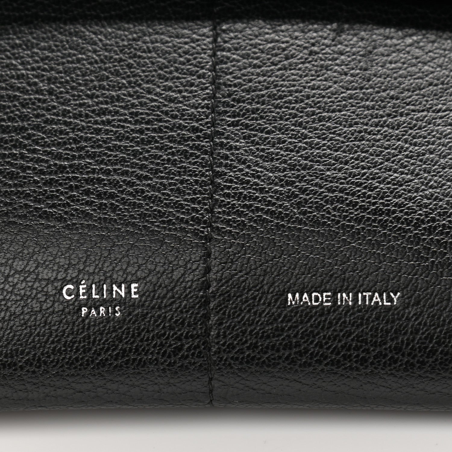 Celine Goatskin Folded Clutch With Strap Black 7 of 17