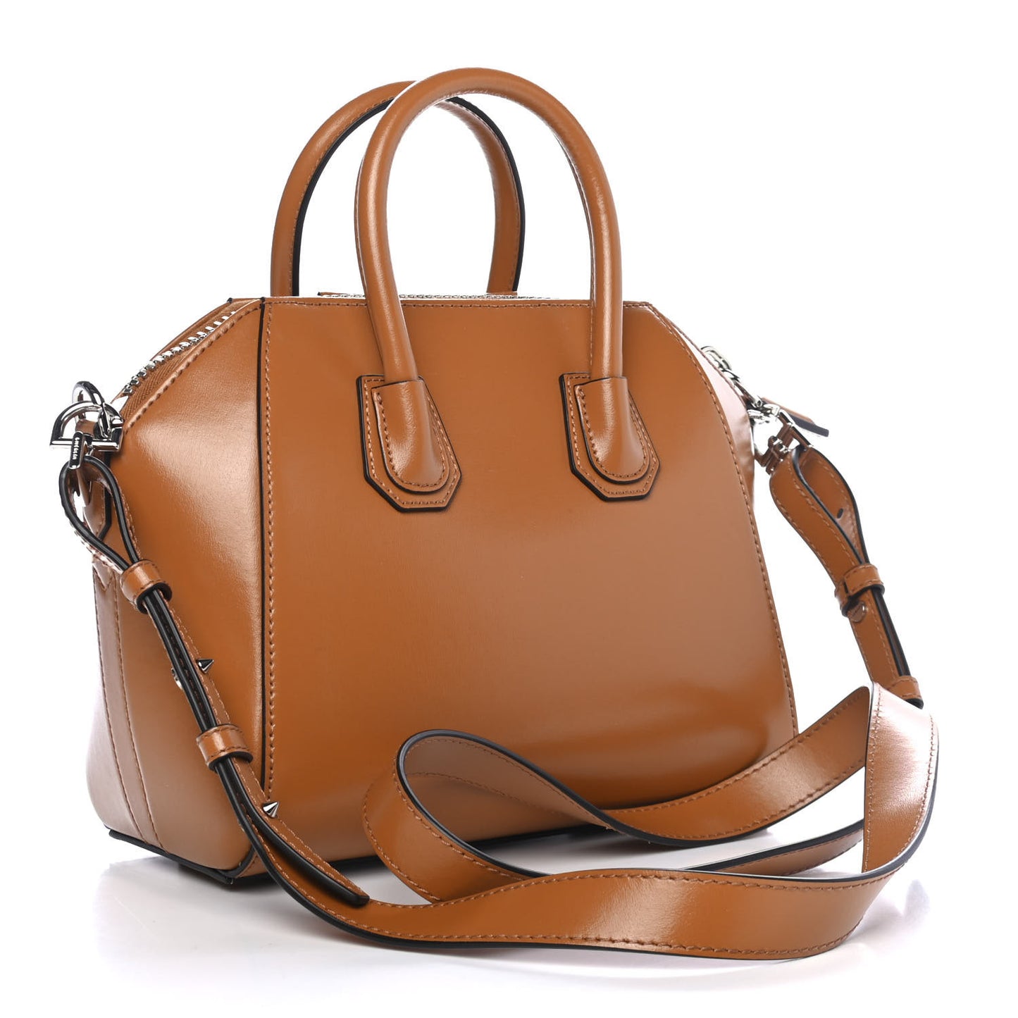 Shiny Lord Calfskin Mini Antigona Camel