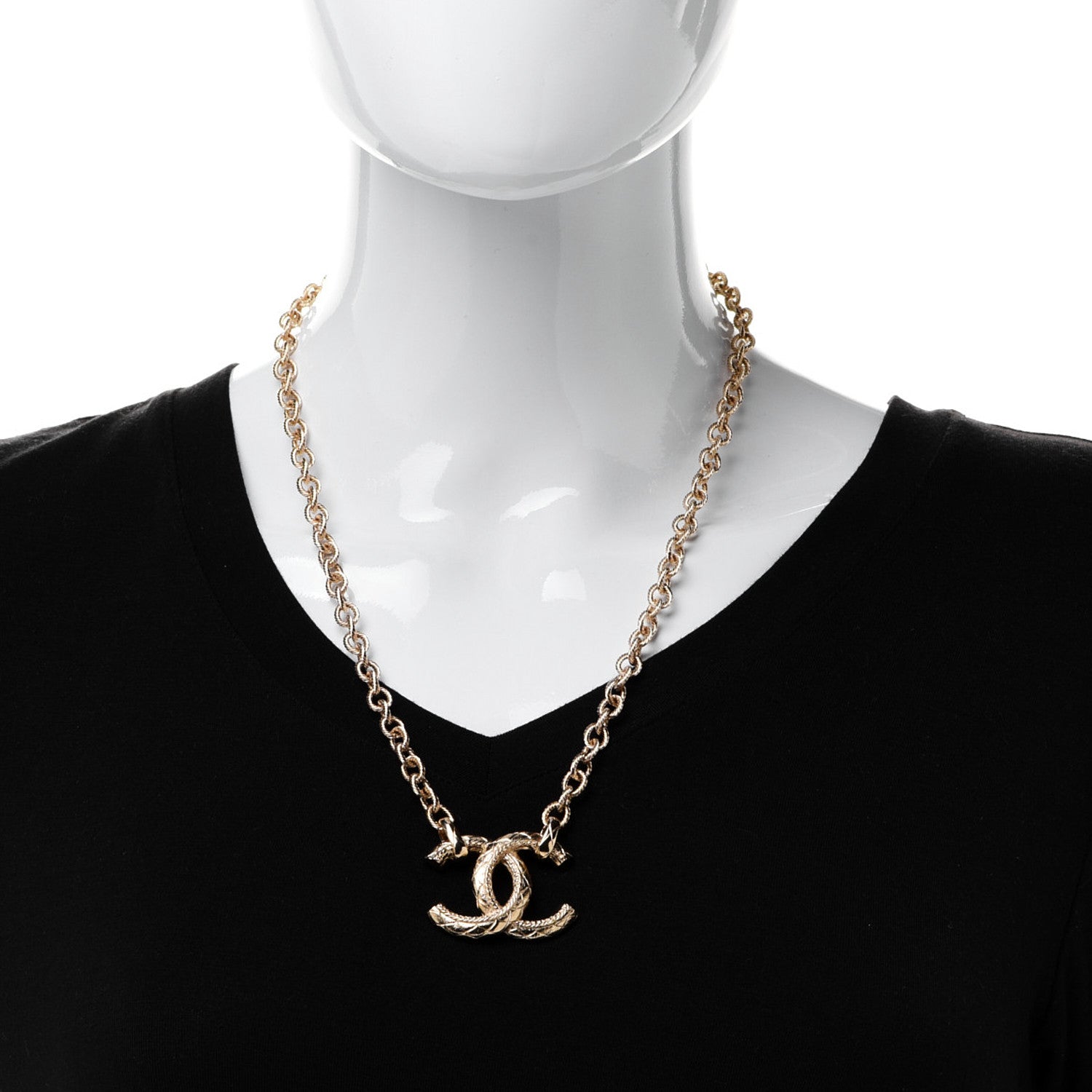 Chanel CC Pendant Chain Necklace Gold 2 of 6