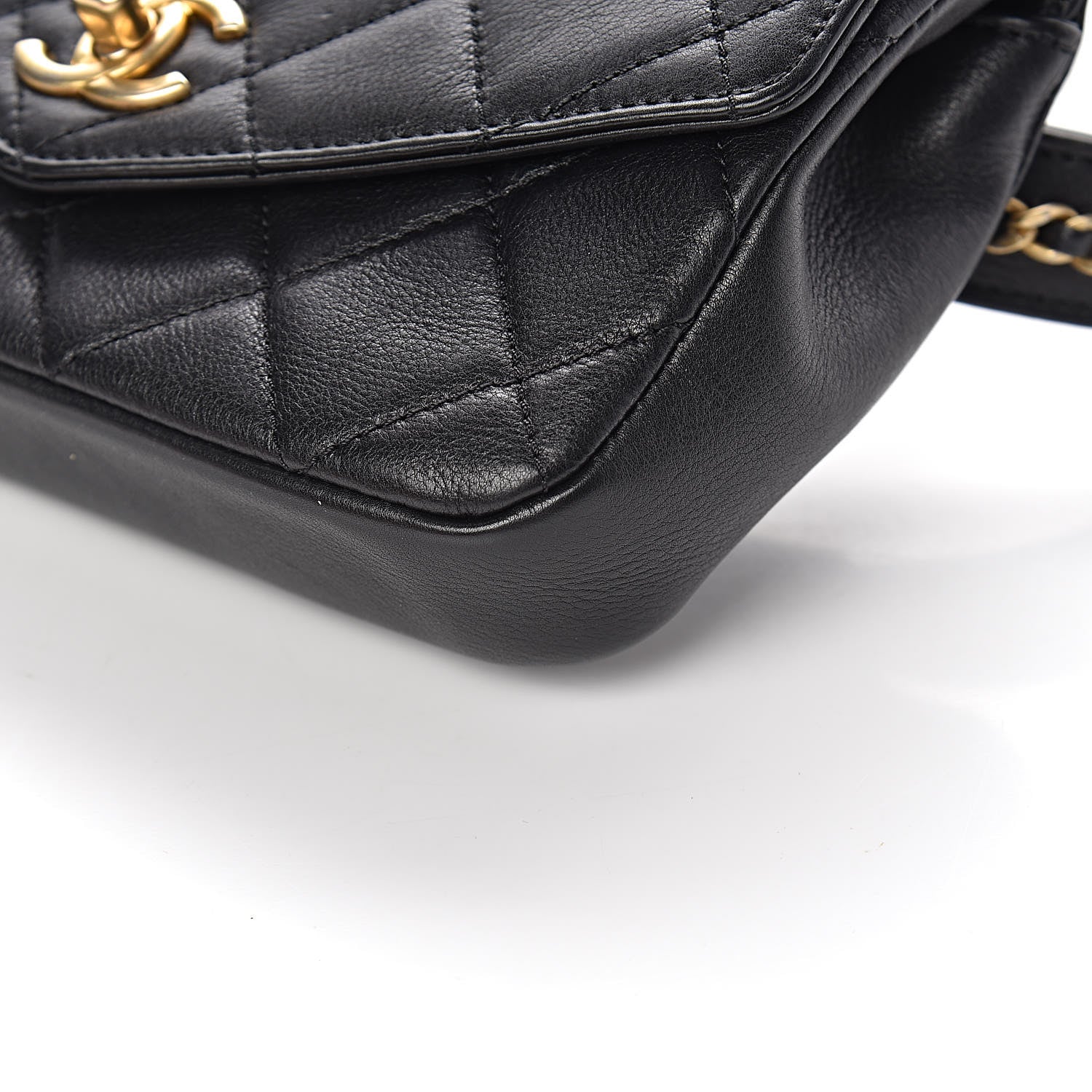 Chanel Calfskin Quilted Flap Waist Bag Black 9 of 11