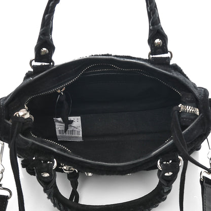 Balenciaga Shearling Suede Classic Silver Hardware Mini City Black 5 of 6