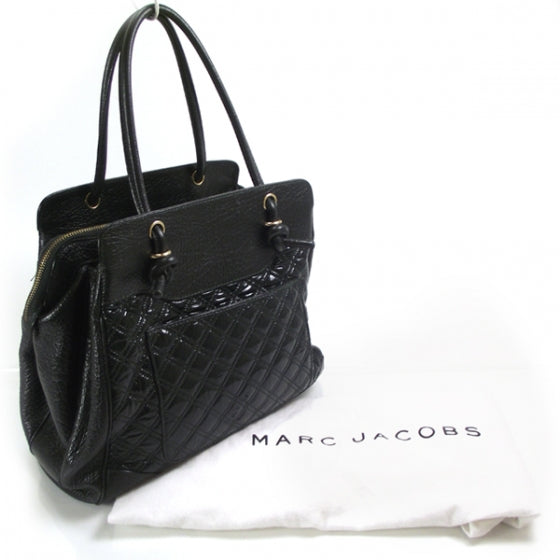 Patent Quilted N/S Swagger Tote Forest Green