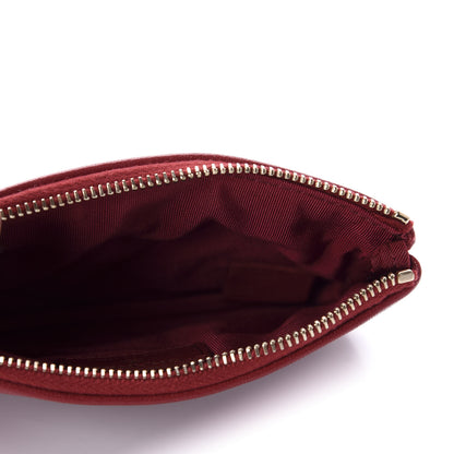 Chanel Sheepskin Quilted Small Vintage Mademoiselle Cosmetic Case Red 5 of 10