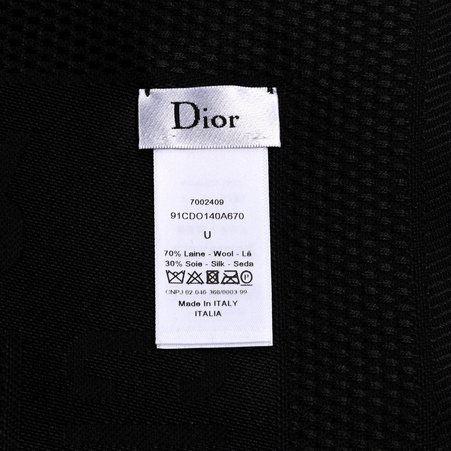 Wool Silk Oblique Shawl Black