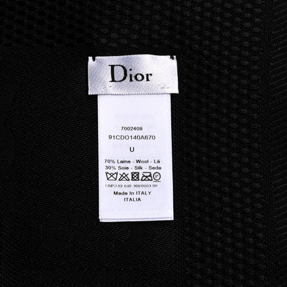 Christian Dior Wool Silk Oblique Shawl Black 4 of 4