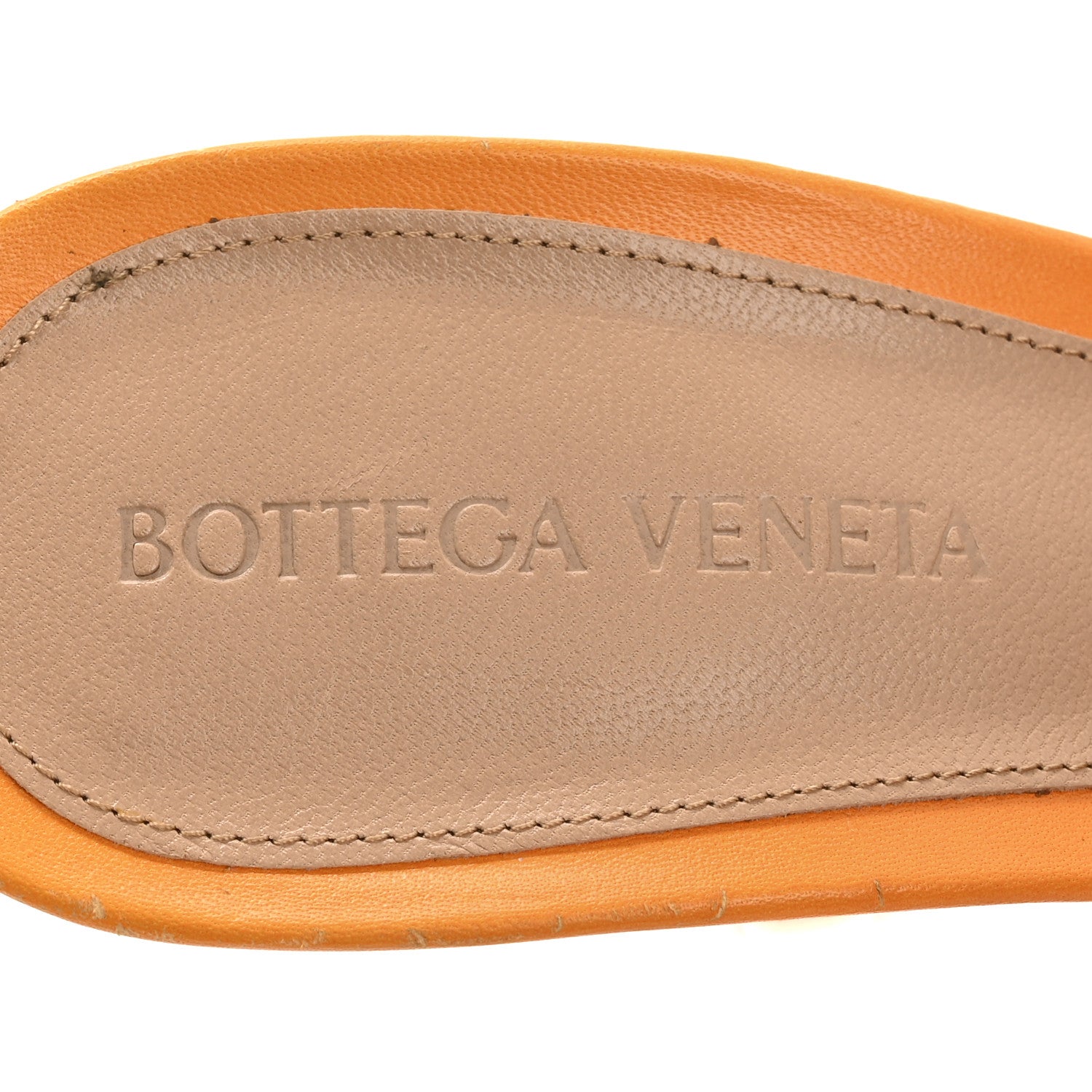 Bottega Veneta Lambskin Stretch 90mm Mule Sandals 38.5 Tangerine 8 of 9