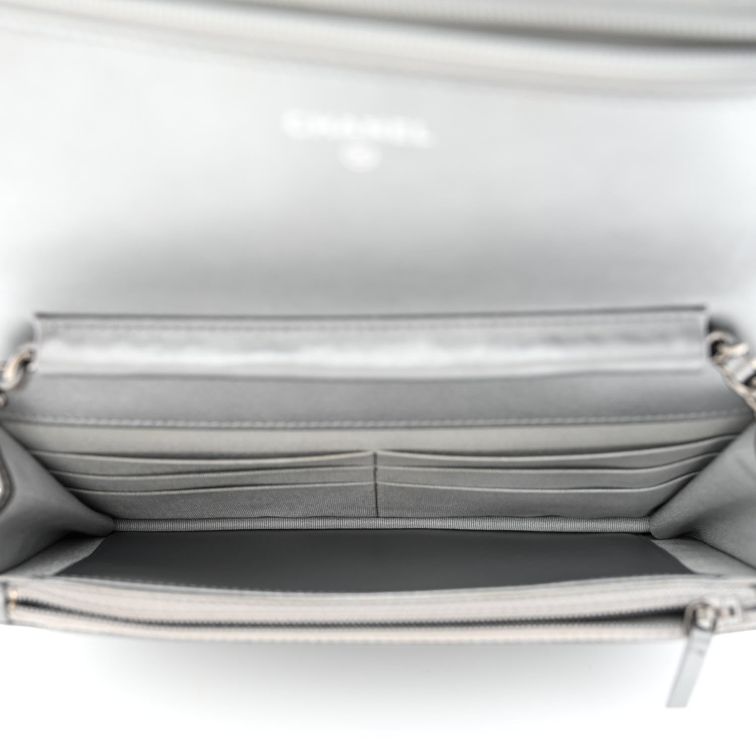 Chanel Metallic Caviar Quilted Boy Wallet On Chain WOC Silver 5 of 12